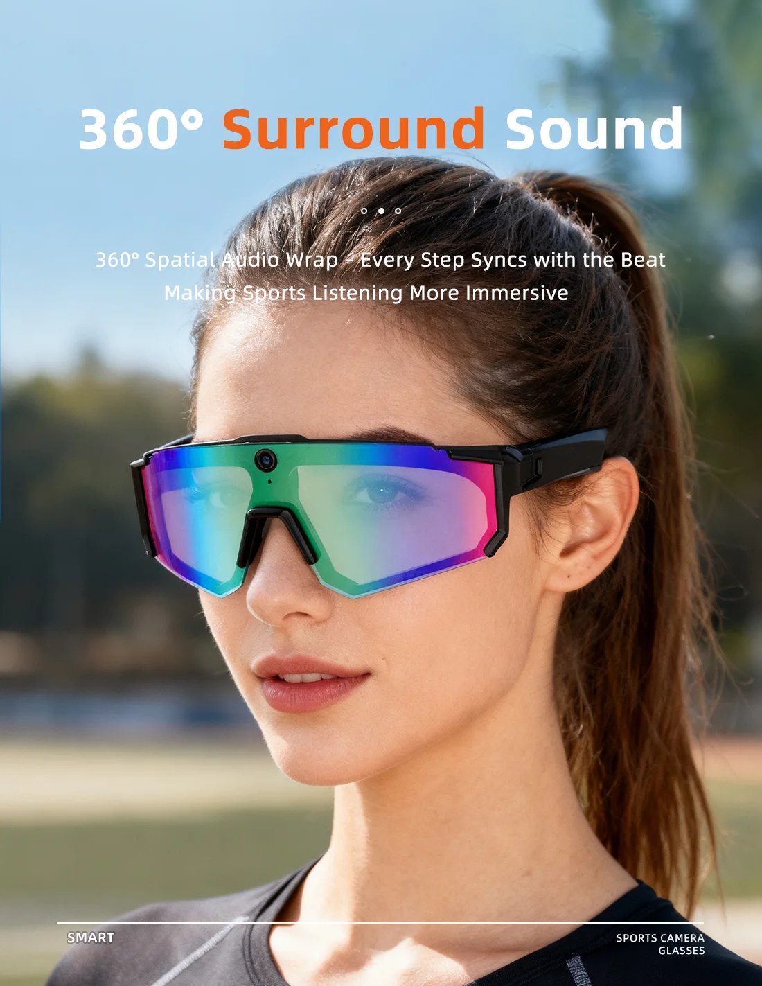 New AI smart shooting&recording glasses with 800W camera, HD anti-shake bicycle riding shooting artifact, windproof goggles 2026
