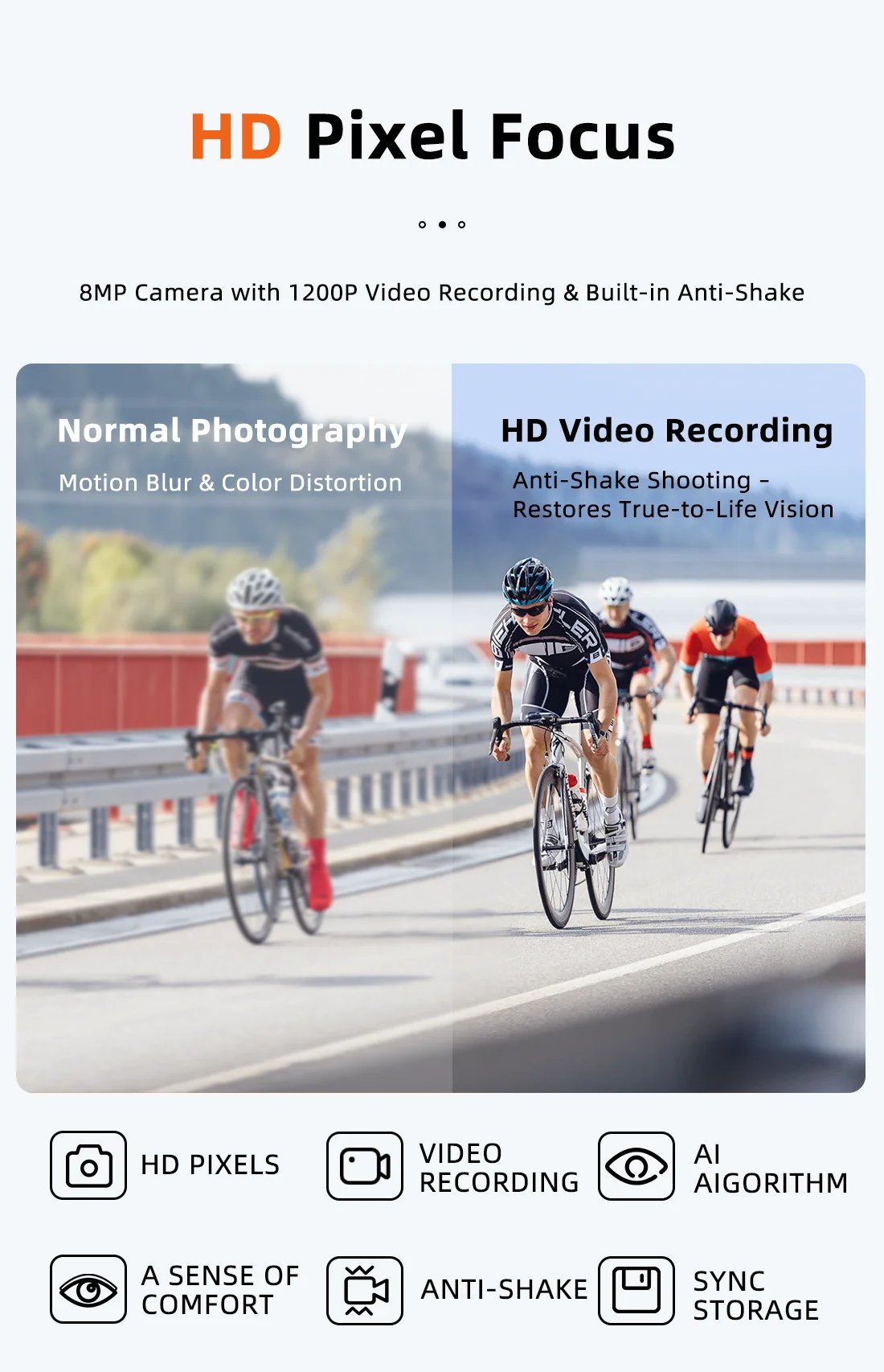 New AI smart shooting&recording glasses with 800W camera, HD anti-shake bicycle riding shooting artifact, windproof goggles 2026