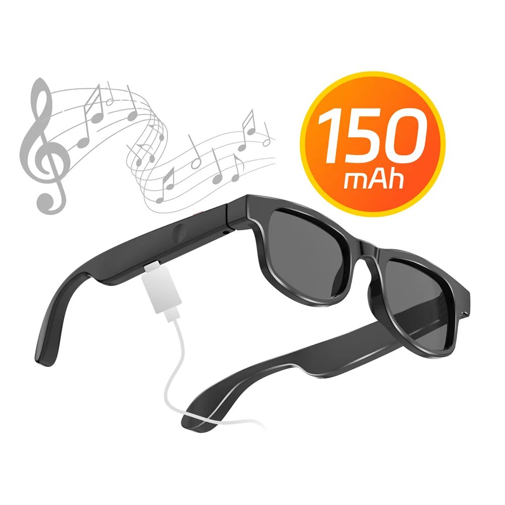 AI Translation Smart Glasses with 144 Language BT Glasses Built-in Mic & Speakers for Office Driving Cycling Outdoor Sports