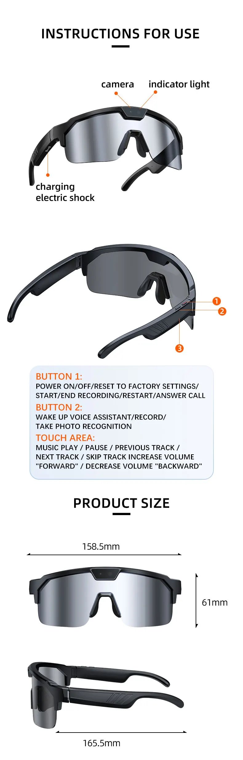 2026 New AI Smart Shooting&Recording Glasses with 800W Camera HD Anti-shake Bicycle Riding Shooting Artifact Windproof Goggles