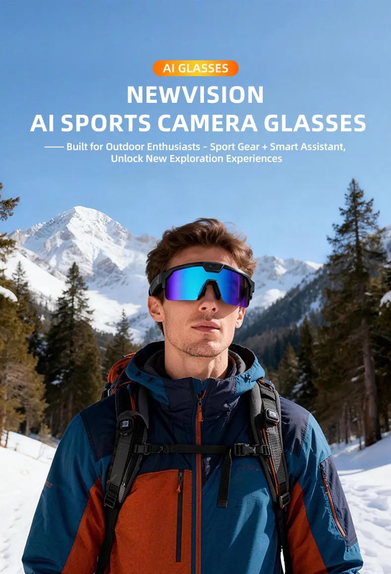 2026 New AI Smart Shooting&Recording Glasses with 800W Camera HD Anti-shake Bicycle Riding Shooting Artifact Windproof Goggles