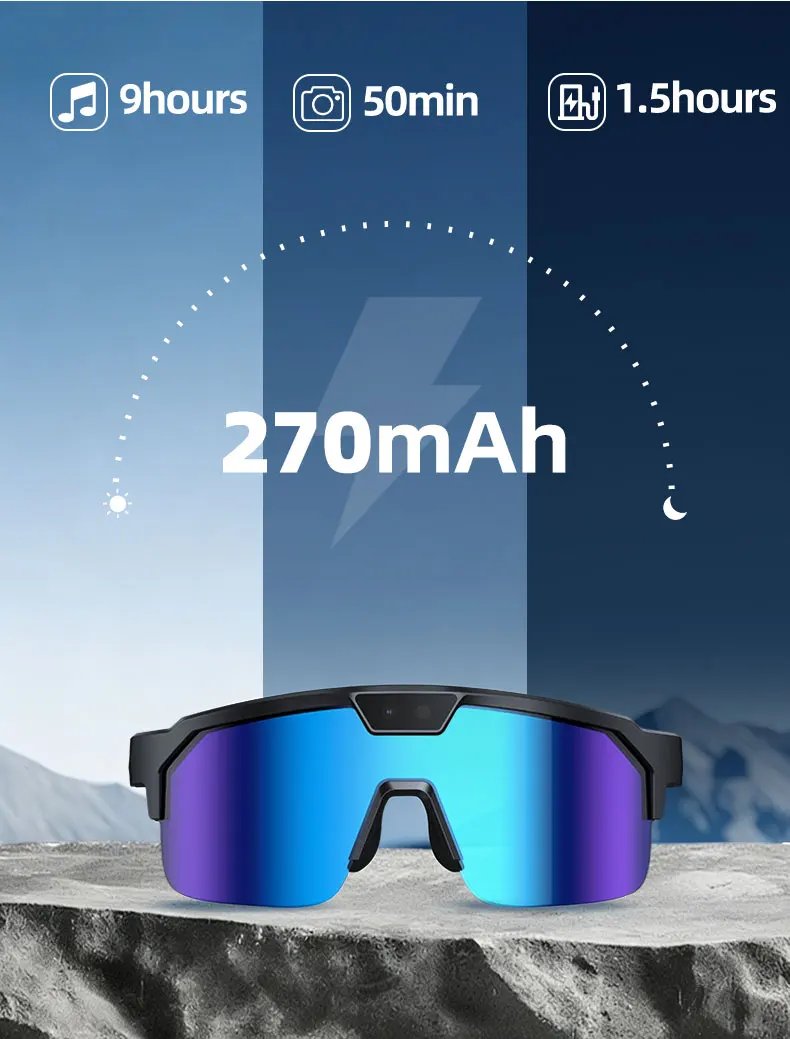 2026 New AI Smart Shooting&Recording Glasses with 800W Camera HD Anti-shake Bicycle Riding Shooting Artifact Windproof Goggles