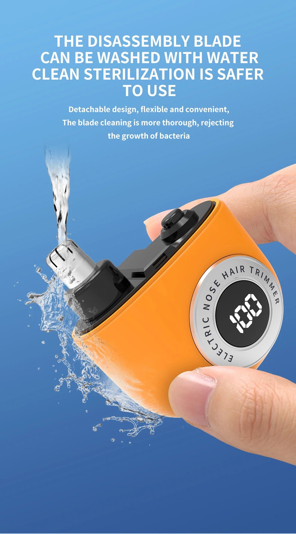 Electric Nose Hair Clipper Rechargeable Automatic Shaving Nose Trimmer Unisex Professional Washable Painless Nose Hair Trimmer