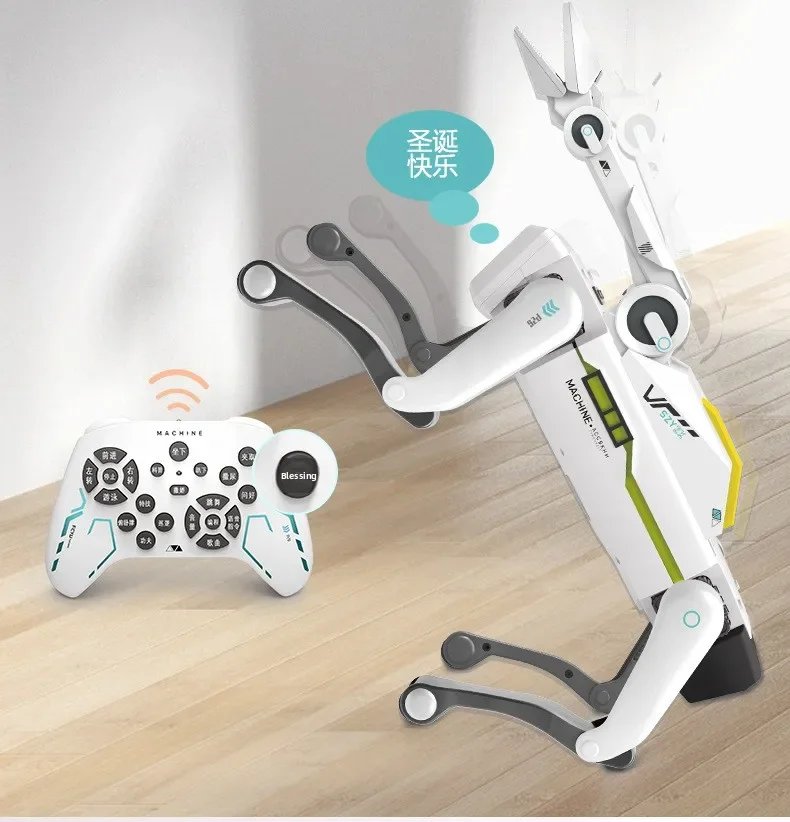Teeggi Electric RC Intelligent Robot Dog with Clip Multifunction RC Mechanical Dog Educational Toy Bionic Smart Robot Toy Gift