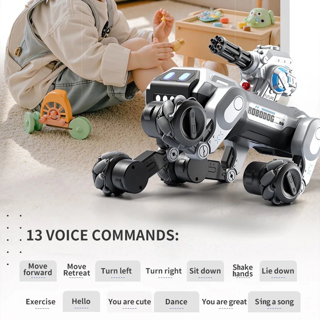 Intelligent Remote Control Robot Dog Electronic Stunt Voice Command 2.4G Remote Control Robot Dog Song Children’s Toys