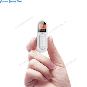 FM Radio Backlight LCD Display Mini Pocket Clip Radio with 3.5mm Headphones Personal Walkman Radio for Walk Jogging Camping