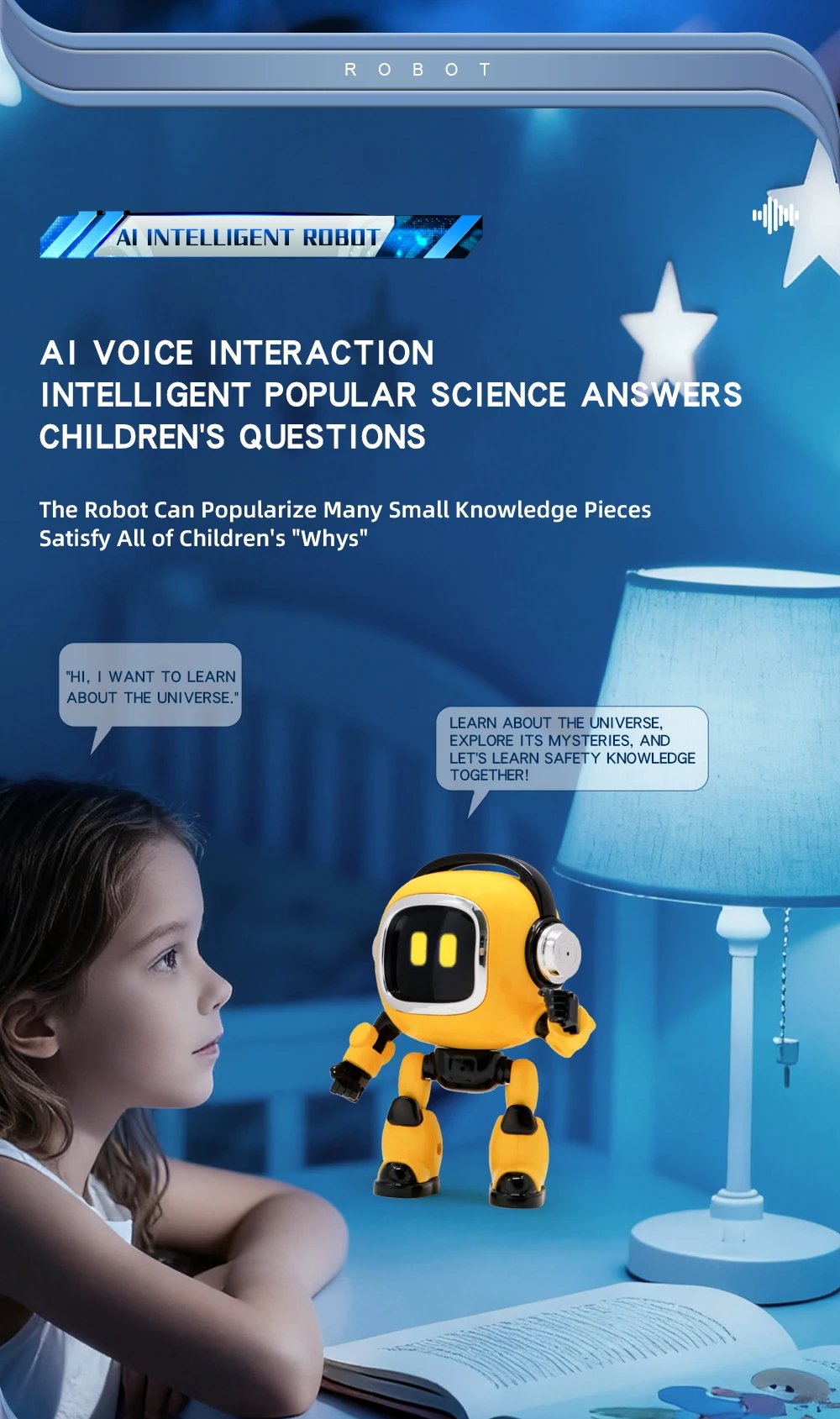 DeepSeek AI Spanish Version Intelligent Robot Kids Toy Voice Interactive Dialogue Educational Desktop Toy With Smart Conversatio
