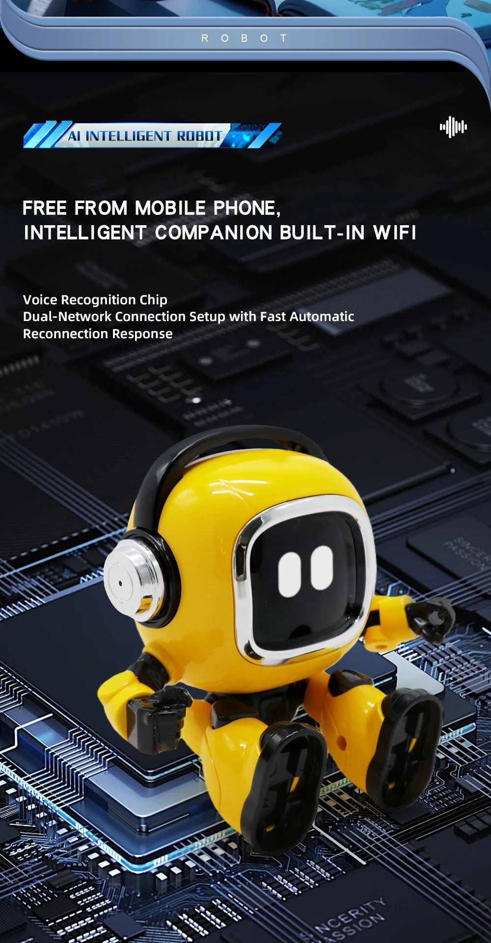 DeepSeek AI Spanish Version Intelligent Robot Kids Toy Voice Interactive Dialogue Educational Desktop Toy With Smart Conversatio