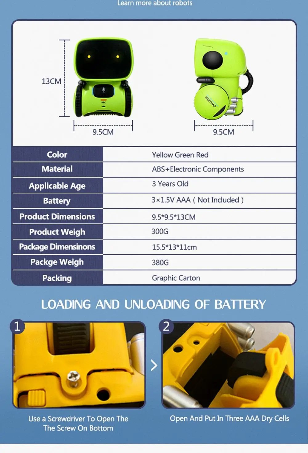 Emo Robot Intelligent Robots Russian & English & Spanish Version Voice & Touch control Toys Interactive Educational Children's G