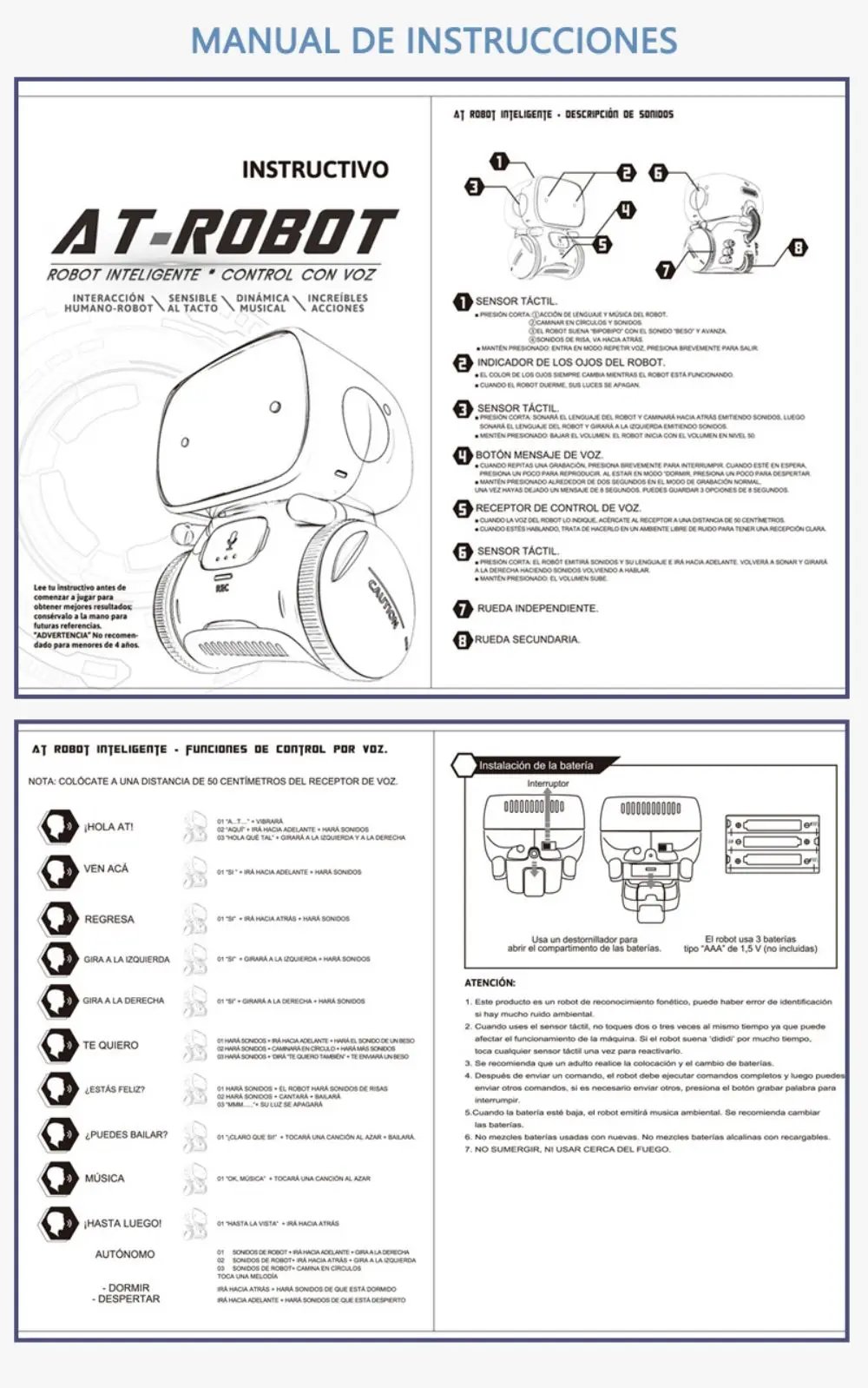 Emo Robot Intelligent Robots Russian & English & Spanish Version Voice & Touch control Toys Interactive Educational Children's G