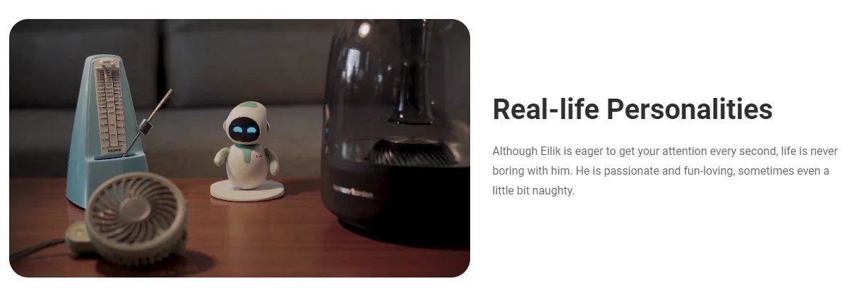 EMO Emoticons Eilik Smart Robot Electronics Automation AI Desktop Pet Intelligence Touch Interactive Mode Multi Functional Robot