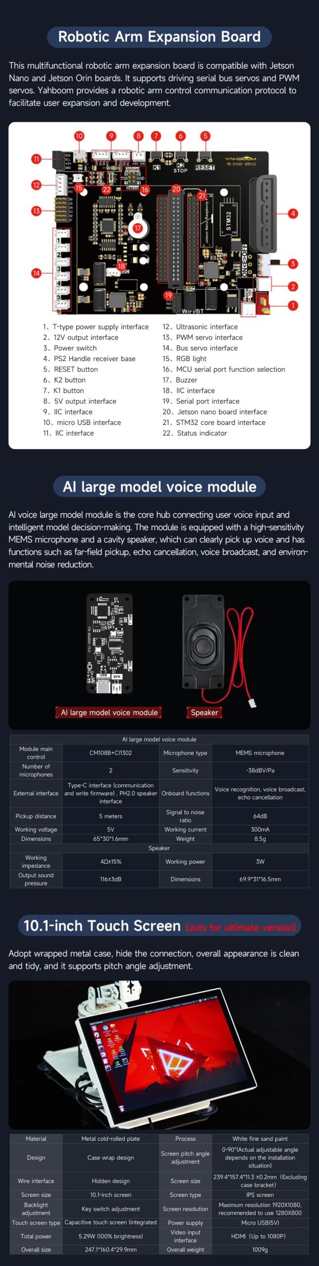 Yahboom DOFBOT PRO Robotic Arm AI Large Model ROS Open Source Support 3D Depth Point Cloud Recognition Gripping For Orin SUPER