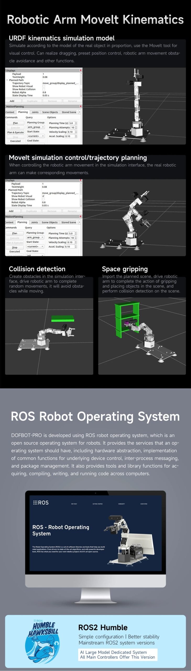 Yahboom DOFBOT PRO Robotic Arm AI Large Model ROS Open Source Support 3D Depth Point Cloud Recognition Gripping For Orin SUPER