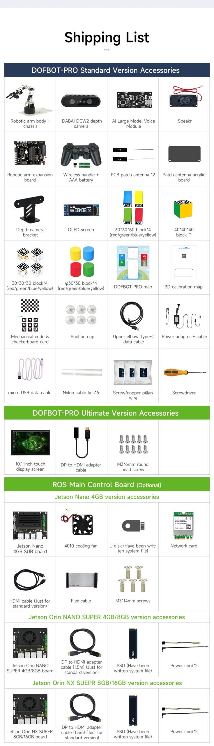 Yahboom DOFBOT PRO Robotic Arm AI Large Model ROS Open Source Support 3D Depth Point Cloud Recognition Gripping For Orin SUPER