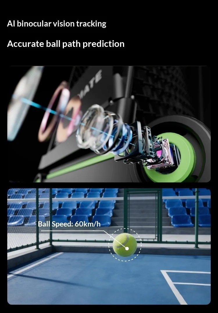 Acemate Tennis Robot AI Smart Robot AI Analysis Suggestion 17 Training Modes Intelligent Serve Wireless Intelligence Gifts