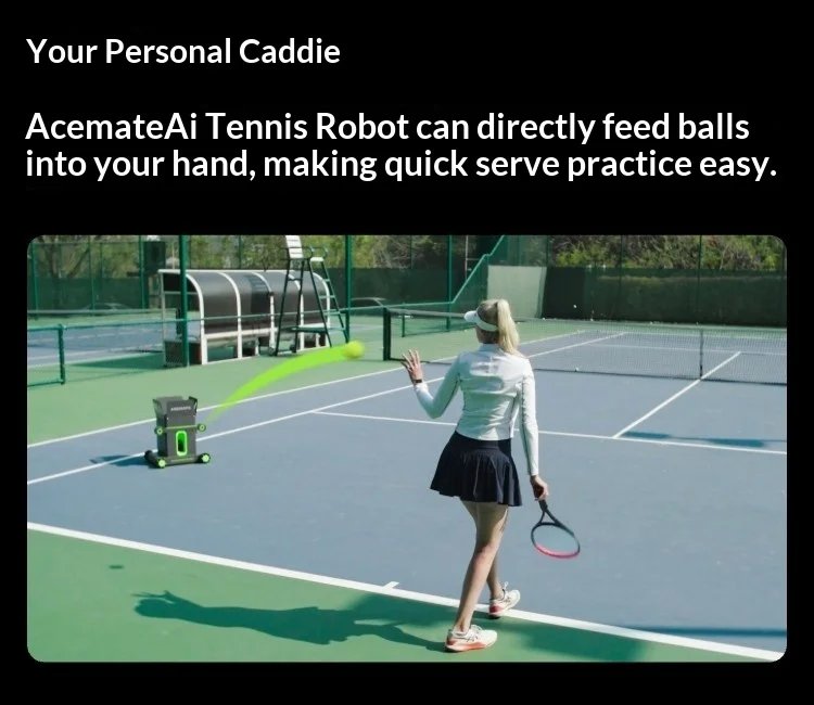 Acemate Tennis Robot AI Smart Robot AI Analysis Suggestion 17 Training Modes Intelligent Serve Wireless Intelligence Gifts