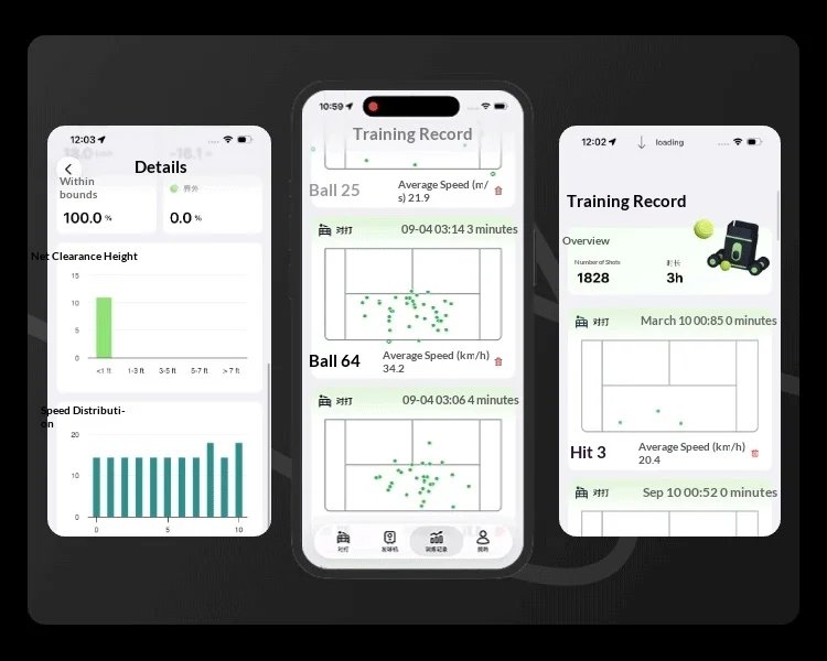Acemate Tennis Robot AI Smart Robot AI Analysis Suggestion 17 Training Modes Intelligent Serve Wireless Intelligence Gifts