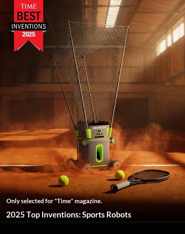 Acemate Tennis Robot AI Smart Robot AI Analysis Suggestion 17 Training Modes Intelligent Serve Wireless Intelligence Gifts