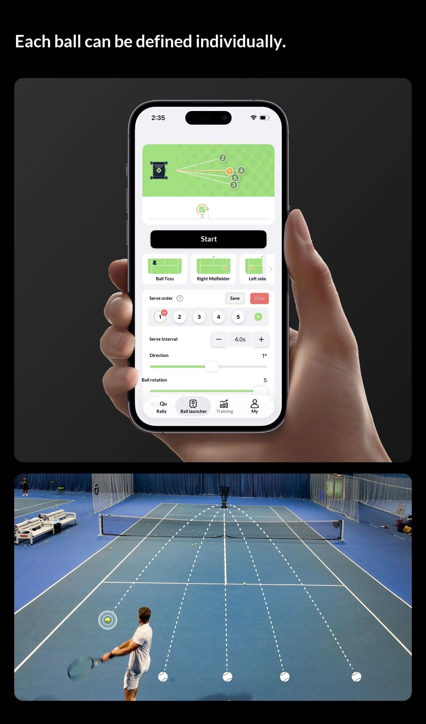 Acemate Tennis Robot AI Smart Robot AI Analysis Suggestion 17 Training Modes Intelligent Serve Wireless Intelligence Gifts