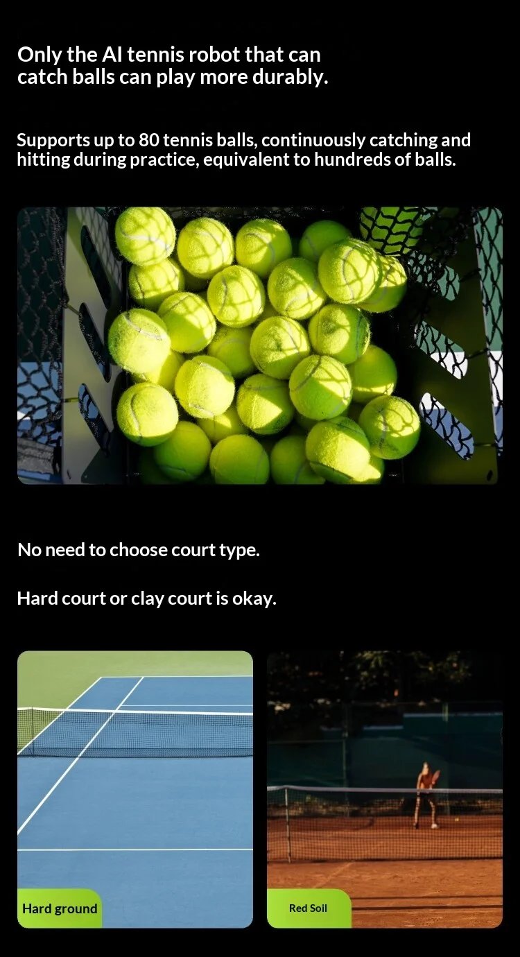 Acemate Tennis Robot AI Smart Robot AI Analysis Suggestion 17 Training Modes Intelligent Serve Wireless Intelligence Gifts