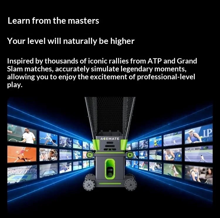 Acemate Tennis Robot AI Smart Robot AI Analysis Suggestion 17 Training Modes Intelligent Serve Wireless Intelligence Gifts
