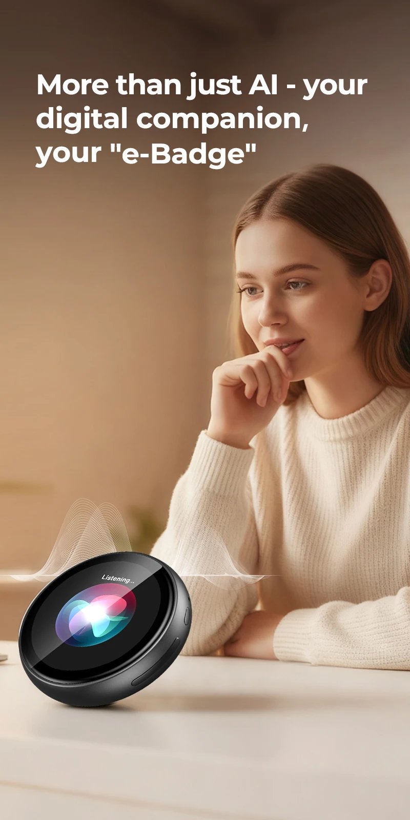 ZNP Z01 Portable Magnetic AI Voice Translator Ultra-thin Instant Professional Smart Voice Translation Display Touch Control for 150+ Languages 30Hrs Playback Children's Companion Robot Authentic Product for Office Use Gifting