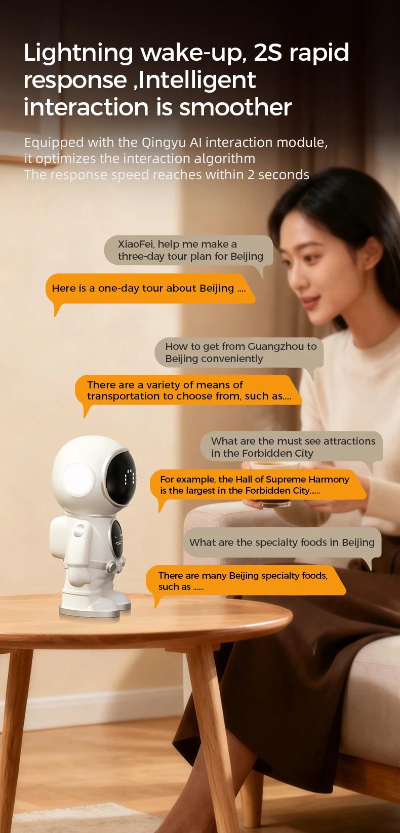 Deepseek AI Astronaut Companion Robot Smart Chat Emotional Interaction Desktop Educational Toy for Kids