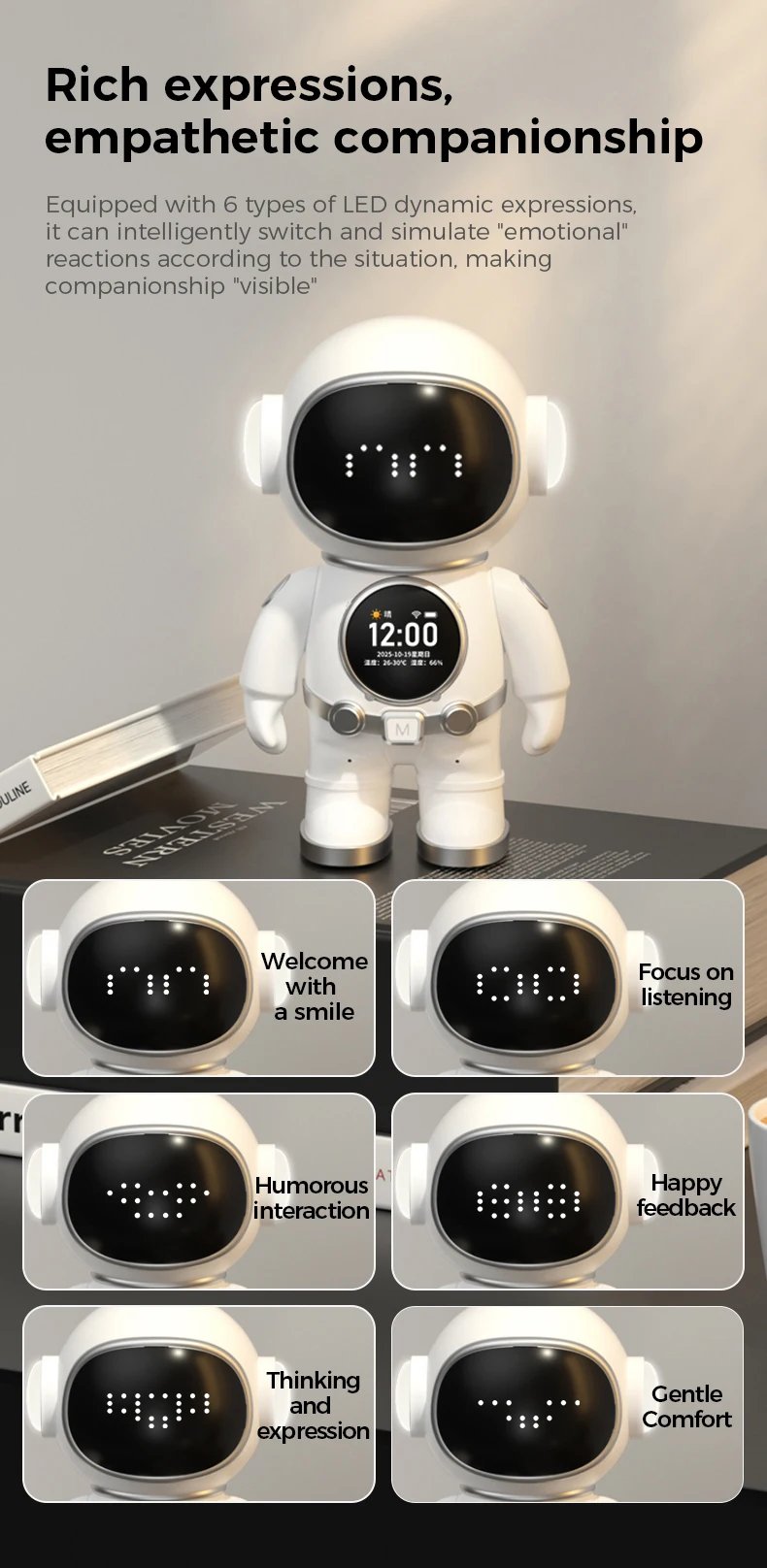 Deepseek AI Astronaut Companion Robot Smart Chat Emotional Interaction Desktop Educational Toy for Kids