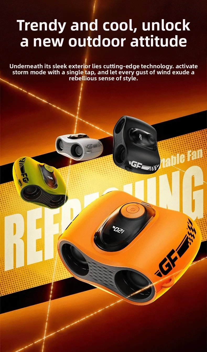 Outdoor High Speed Waist Hanging Fan Dual Air Vents Turbo Neck Fan Dual Head Desktop Fan USB Portable Waist Clip On Cooling Fan