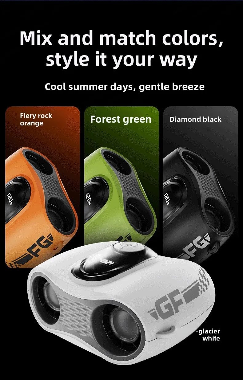 Outdoor High Speed Waist Hanging Fan Dual Air Vents Turbo Neck Fan Dual Head Desktop Fan USB Portable Waist Clip On Cooling Fan