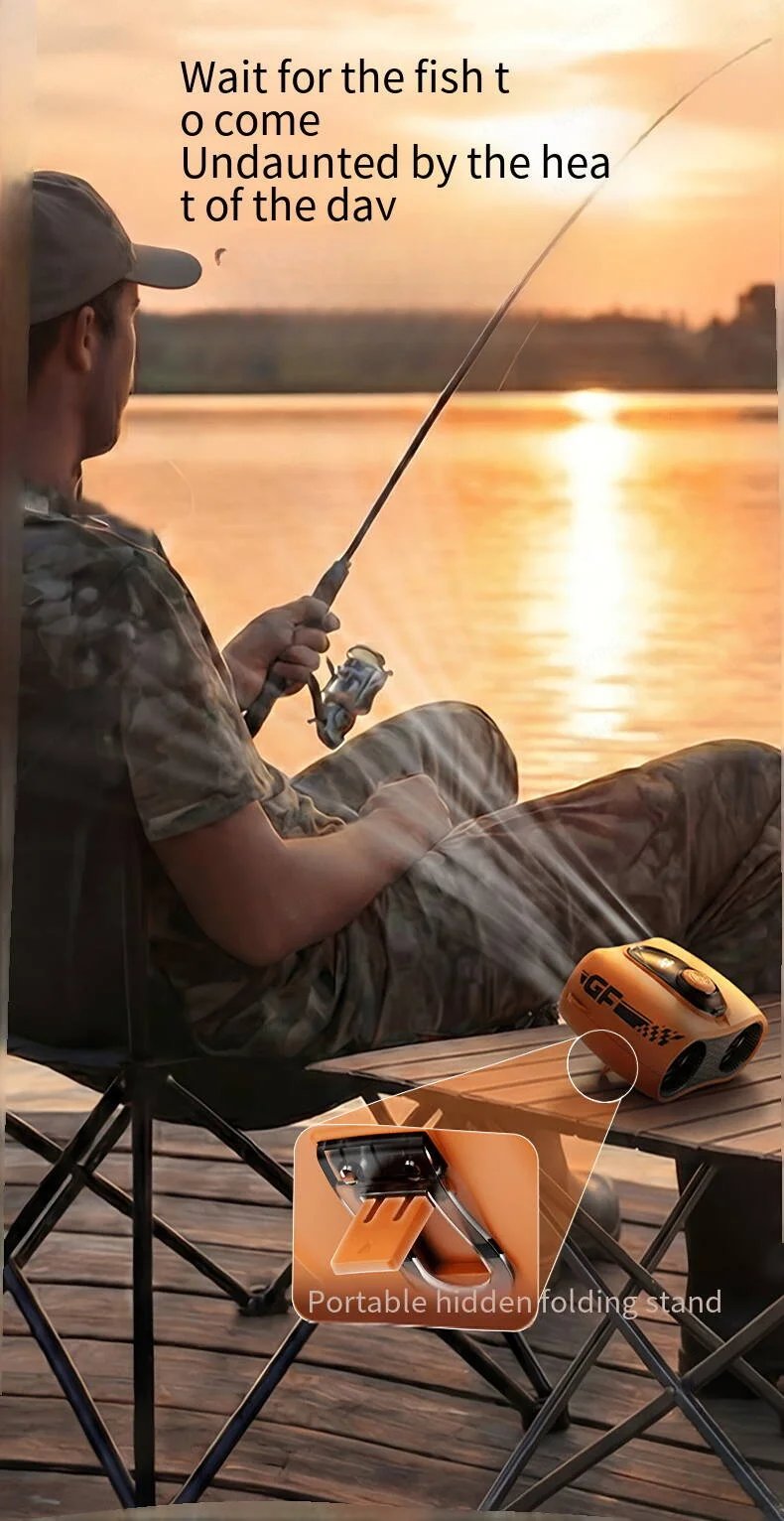 Outdoor High Speed Waist Hanging Fan Dual Air Vents Turbo Neck Fan Dual Head Desktop Fan USB Portable Waist Clip On Cooling Fan