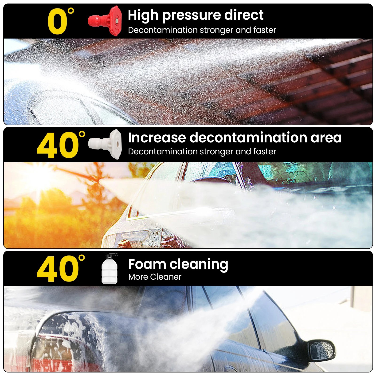 50Bar Cordless High Pressure lever Wash Spray Water Gun Car Wash Pressure W - Imagen 5