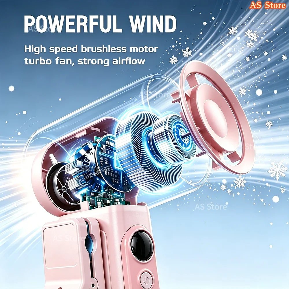 Portable Handheld Fan Mini Clip Fan With Umbrella Holder Function USB Recha - Imagen 3