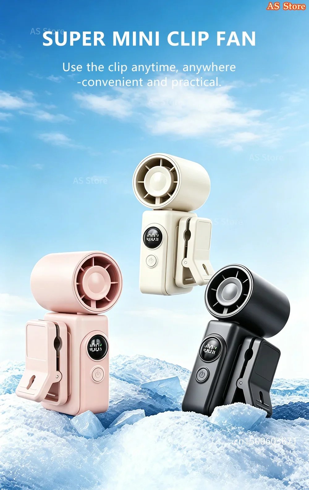 Portable Handheld Fan Mini Clip Fan With Umbrella Holder Function USB Recha - Imagen 6