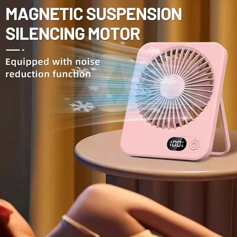USB Rechargeable Mini Folding Cooling Fan Built — in Power Bank - Imagen 5