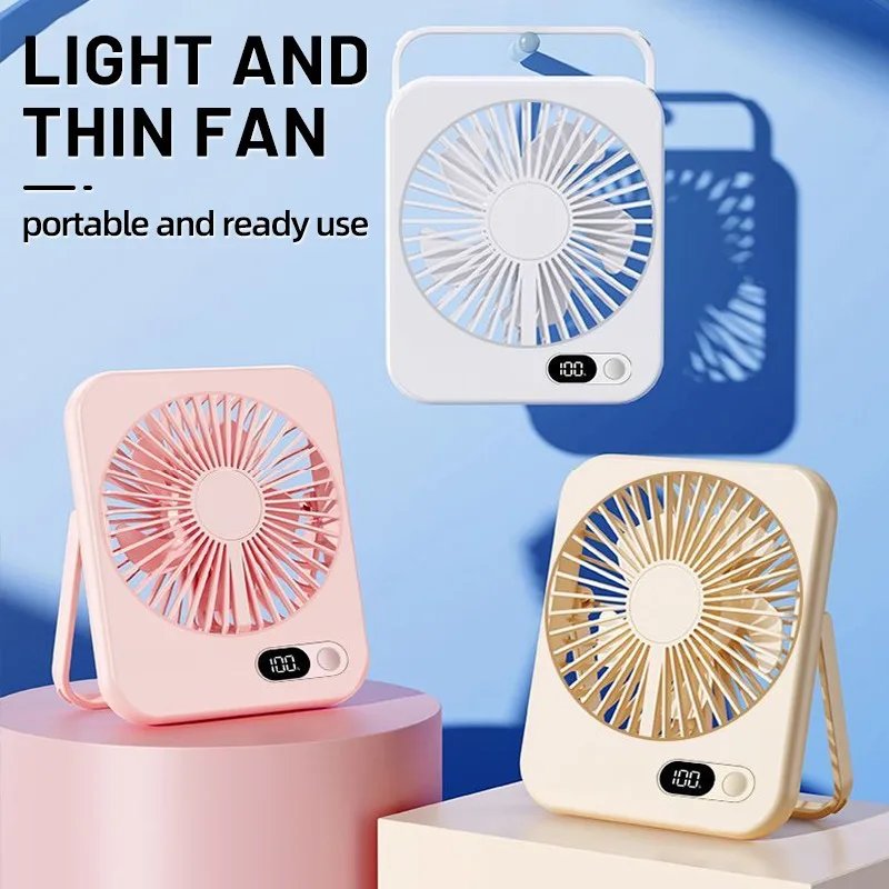 USB Rechargeable Mini Folding Cooling Fan Built — in Power Bank - Imagen 2