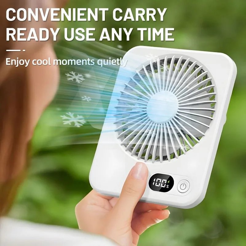 USB Rechargeable Mini Folding Cooling Fan Built — in Power Bank - Imagen 6