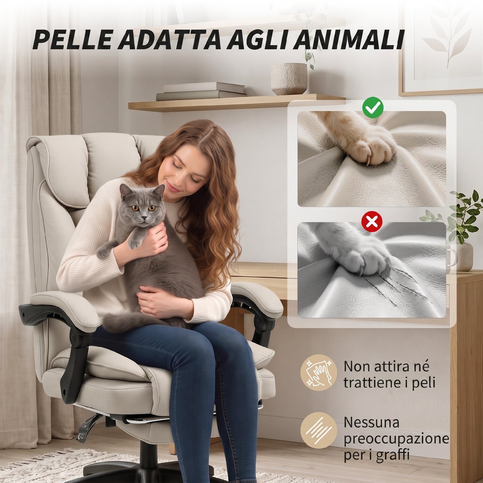 Homcom Desk Chair with Footrest, Reclining and High Backrest Homcom Desk Chair with Footrest, Reclining and High Backrest