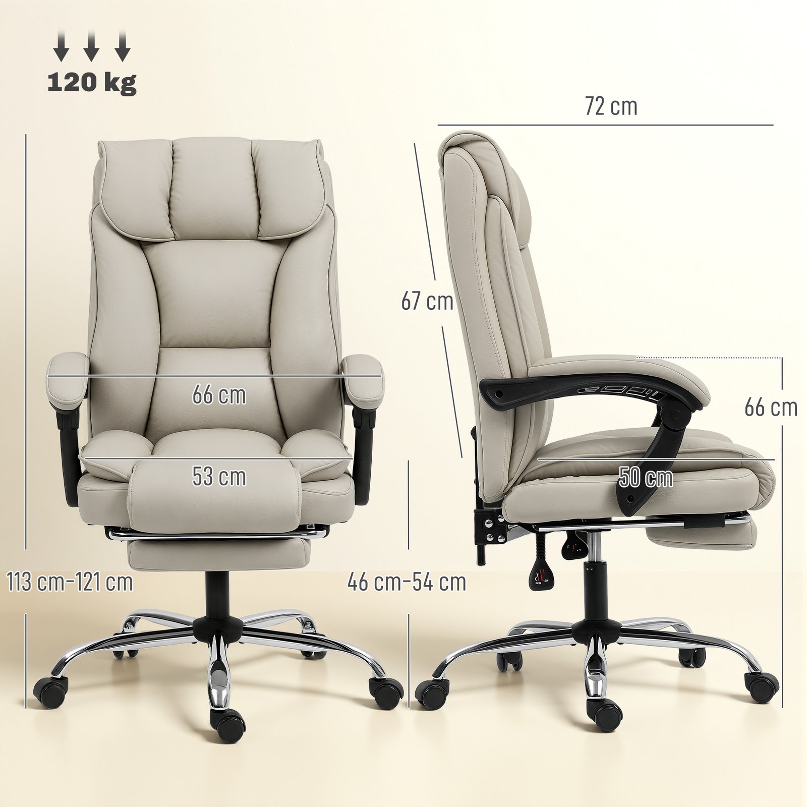 Homcom Desk Chair with Footrest, Reclining and High Backrest Homcom Desk Chair with Footrest, Reclining and High Backrest
