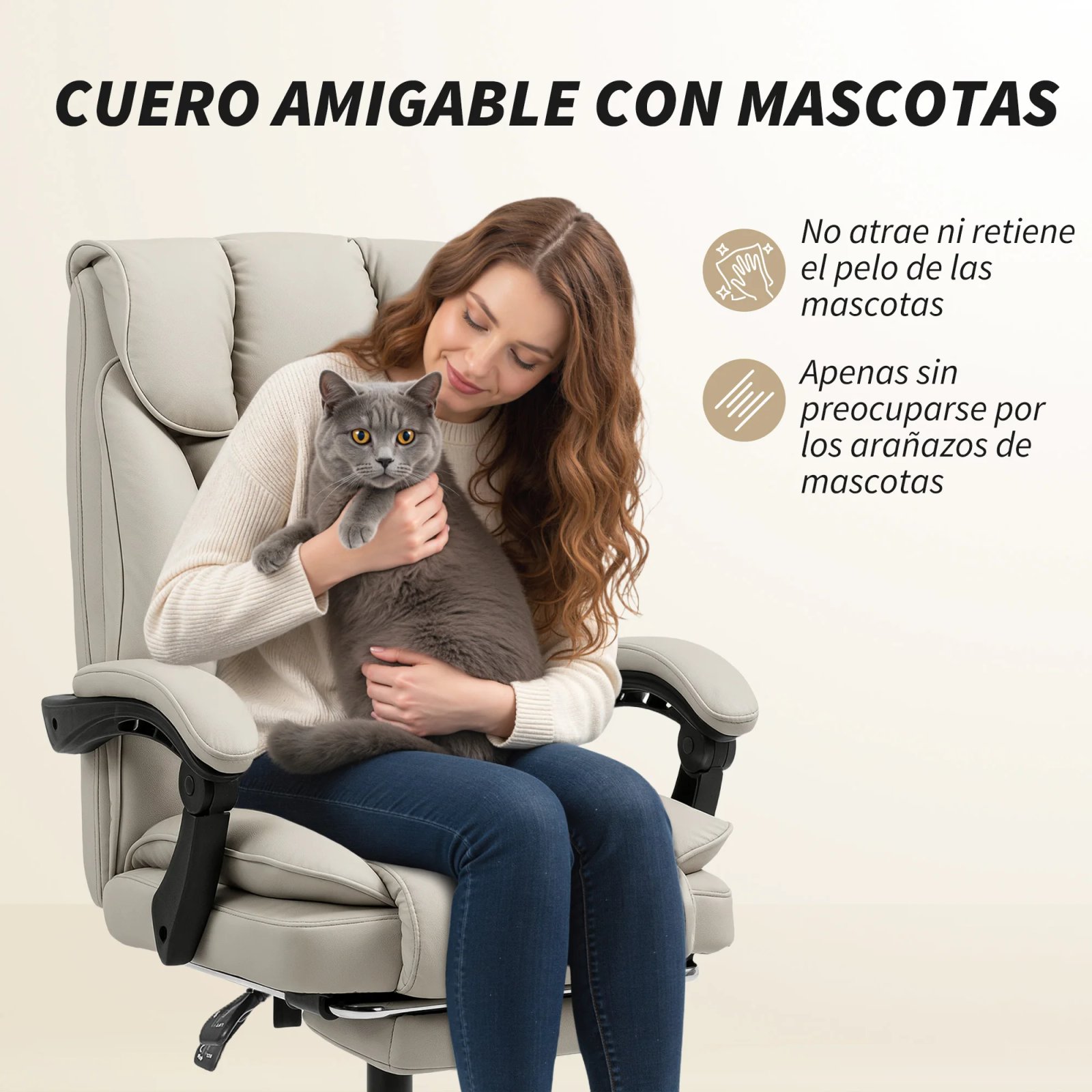 Homcom Desk Chair with Footrest, Reclining and High Backrest - Imagen 5