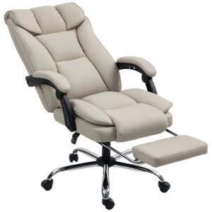 Homcom Desk Chair with Footrest, Reclining and High Backrest