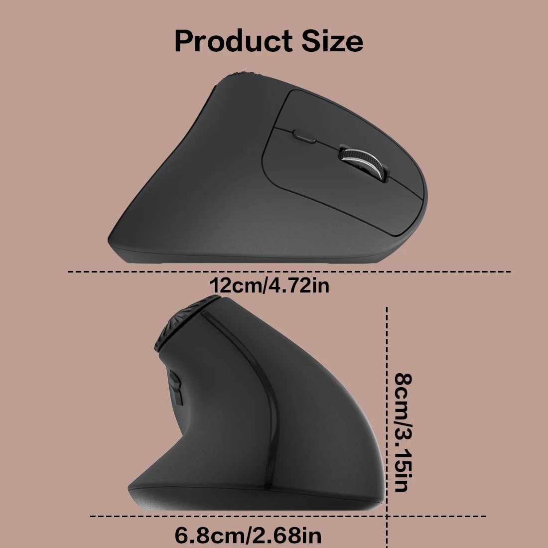 JOMAA Ergonomic Vertical Wireless Mouse 2.4G & — Bluetooth 3 Devices Con - Imagen 8