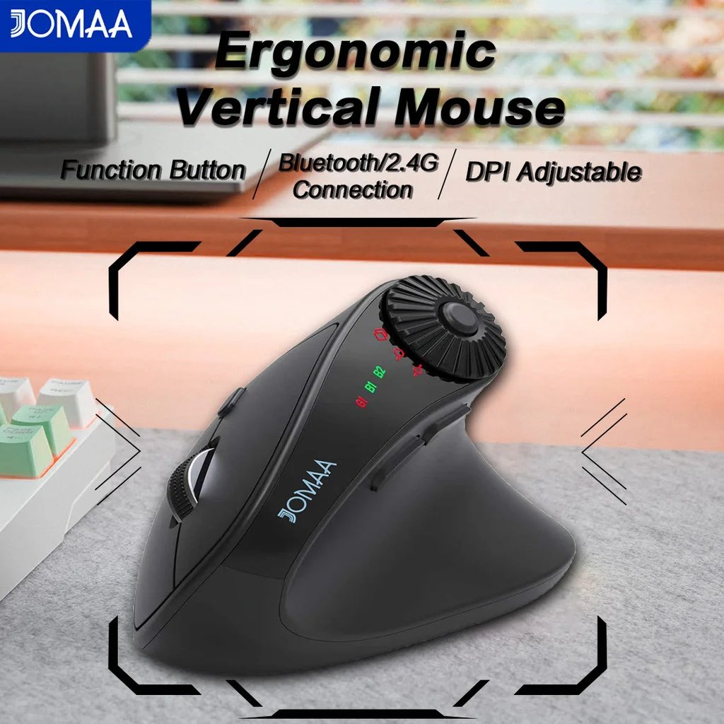 JOMAA Ergonomic Vertical Wireless Mouse 2.4G & — Bluetooth 3 Devices Con - Imagen 6