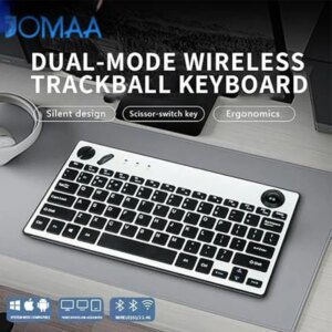 JOMAA Wireless Trackball Keyboard with Air Mouse 1600dpi Bluetooth Keyboard