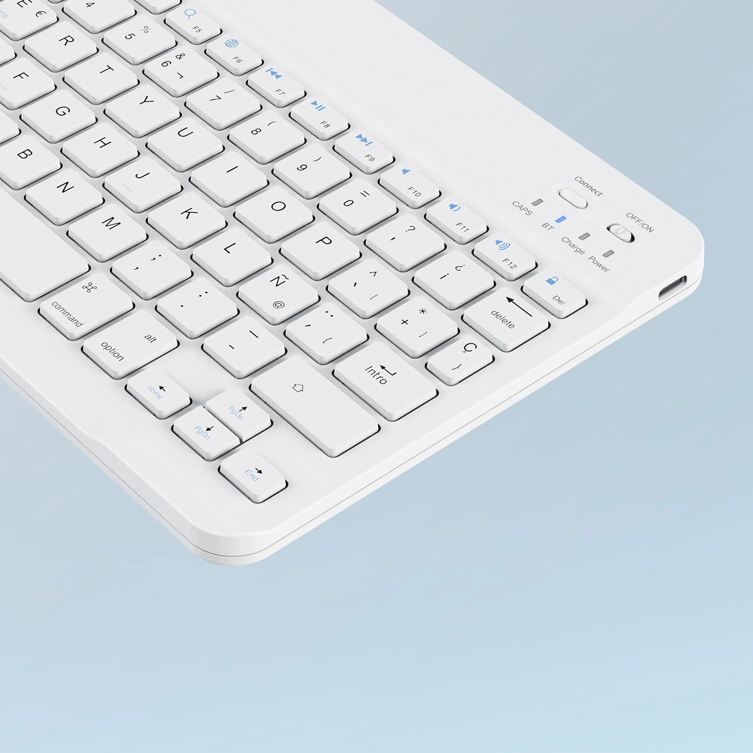 White Rechargeable Bluetooth Wireless Keyboard