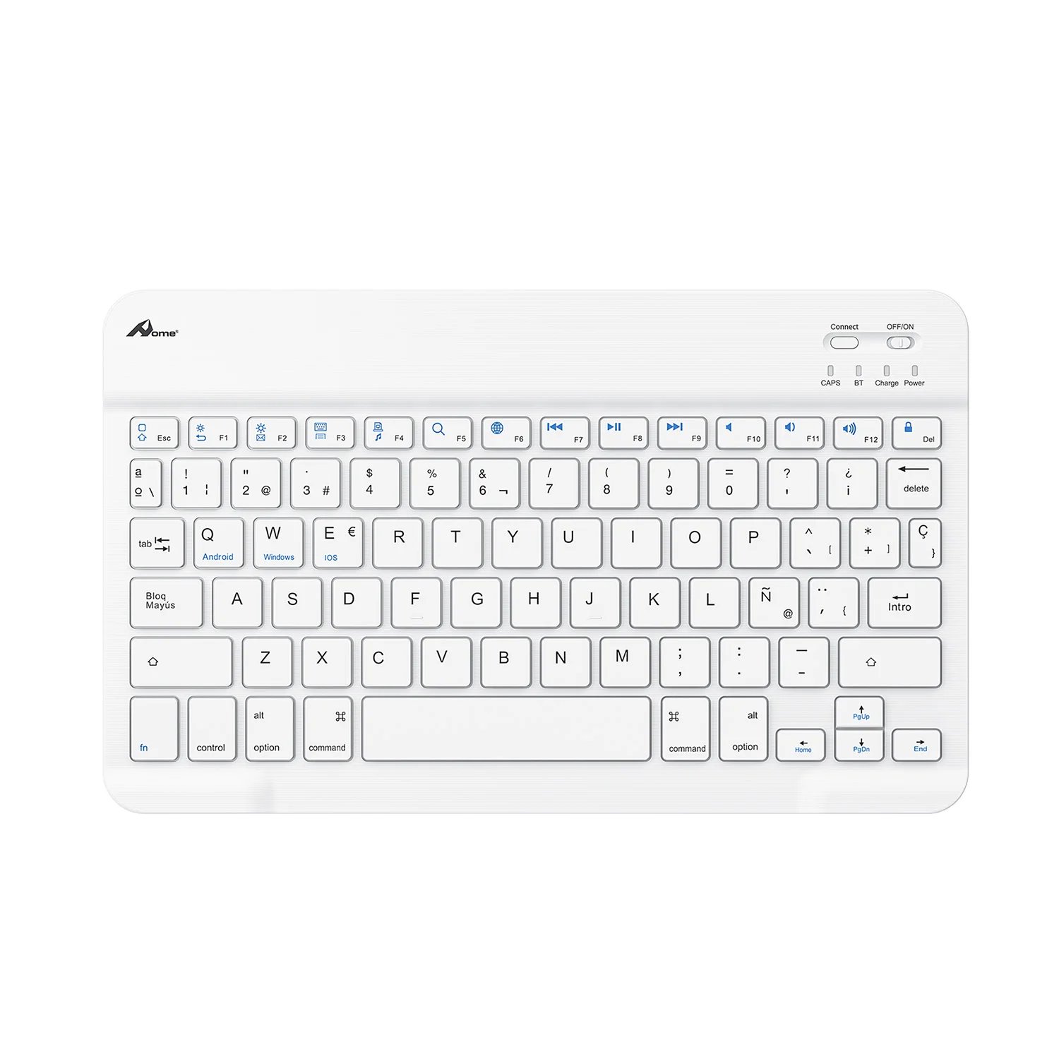 White Rechargeable Bluetooth Wireless Keyboard
