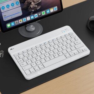 White Rechargeable Bluetooth Wireless Keyboard