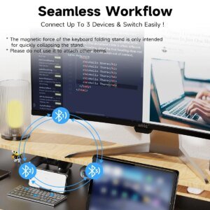 Foldable Bluetooth3.0 Wireless Keyboard With Magnetic Stand — Rechargeable