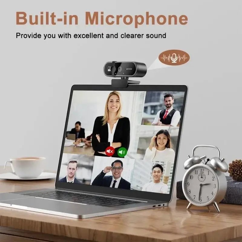 4K Webcam Video Camera 2K Autofocus Streaming Web Cam With Microphone Full - Imagen 4