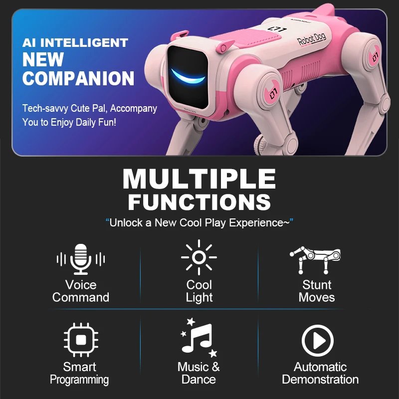 RC Mechanical Dog Intelligent AI RC Robot Dog Voice Command Programmable Si - Imagen 2